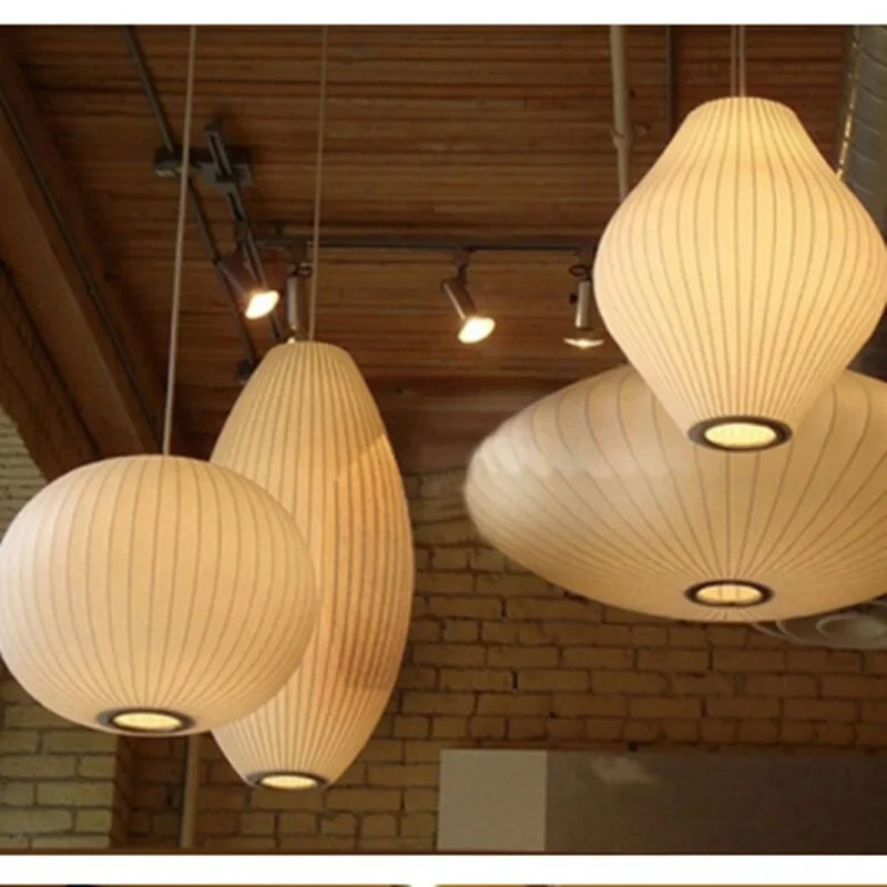 Hanglamp Nelson Bubble Handgebreid Zijde Wit IJzer LED Woonkamer Eetkamer Slaapkamer | Restfield